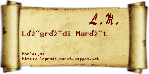 Légrádi Marót névjegykártya